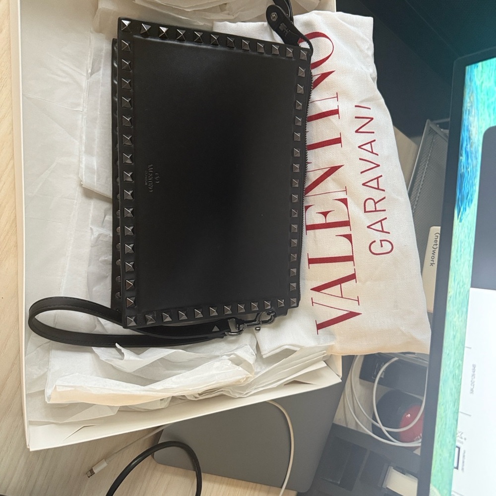 Valentino Black Wristlet with Black Studs - Picture 6 of 12